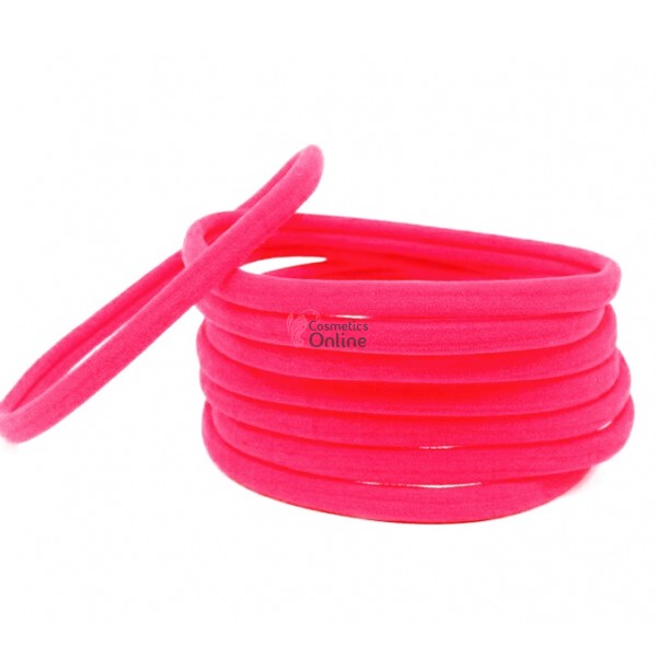 Bentita de par din elastic pentru sport sau scoala, BDP021 set 6 bucati Roz Neon